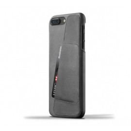 Mujjo Leather Wallet Case iPhone 7 Plus grijs