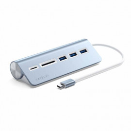 Satechi USB-C Aluminium USB Hub & Card Reader blue