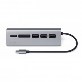 Satechi Type-C Aluminum USB Hub & Card Reader Space gray