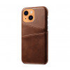 Casecentive Leather Wallet Back case iPhone 13 brown