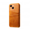 Casecentive Leather Wallet Back case iPhone 13 tan 