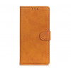 Casecentive Leather Wallet case with closure iPhone 13 tan