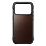 Nomad Rugged Leather Case iPhone 17 Pro Rustic Brown Horween sticky