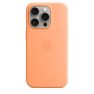 Apple Silicone MagSafe Case iPhone 15 Pro Max Orange Sorbet sticky