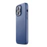Mujjo Leather Case with MagSafe iPhone 14 Pro Max blue sticky
