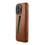 Mujjo Leather Wallet Case iPhone 16 Pro Max Brown sticky