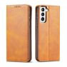 Casecentive Leren Wallet case Luxe Samsung Galaxy S21 tan sticky