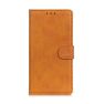 Casecentive Leather Wallet case with closure iPhone 13 tan sticky