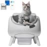 CATLINK Open X Lite - Open Top Automatic Self-Cleaning Litter Box White sticky