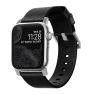 Nomad modern leather strap Apple Watch 42mm / 44mm / 45mm / 49mm black / silver sticky