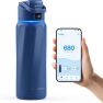WaterH Boost Smart Water Bottle 946ml Magnetite Blue sticky