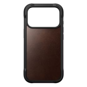Nomad Rugged Leather Case iPhone 17 Pro Rustic Brown Horween