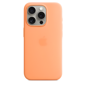Apple Silicone MagSafe Case iPhone 15 Pro Orange Sorbet