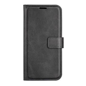 Casecentive Leather Wallet case with closure iPhone 15 Plus Black