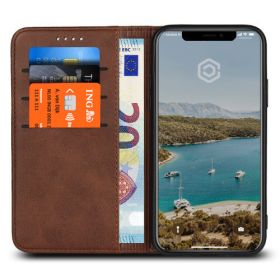 Casecentive Leren Wallet case iPhone XR bruin