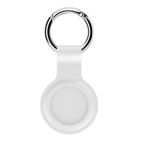 Casecentive siliconen sleutelhanger AirTag case wit