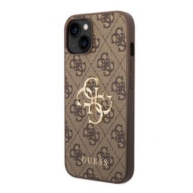 Guess PU 4G Metal Logo case iPhone 14 brown