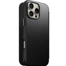Nomad Modern Leather Folio iPhone 16 Pro Max Black