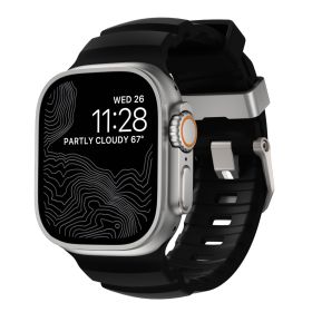 Nomad Rocky Point Band Apple Watch (Ultra) 42mm / 44mm / 45mm / 46mm / 49mm Carbon Black Connector Natural