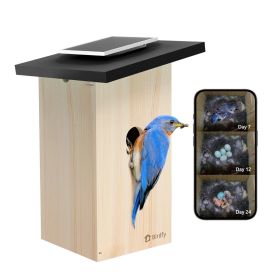 Birdfy Birdhouse Ebony Lite Smart Birdhouse Solar Powered with Camera and AI Bird Recognition