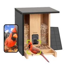 Birdfy Bamboo Smart Bird Feeder Solar Powered with Camera and AI Bird Recognition