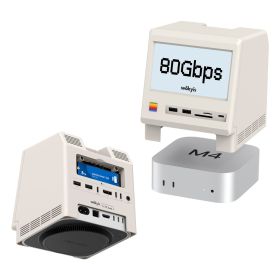 Wokyis Retro M5 Docking Station Mac Mini M4/M4 Pro 80Gbps